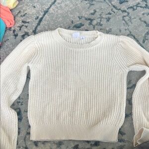 GAP Cream Ribbed Knit Sweater